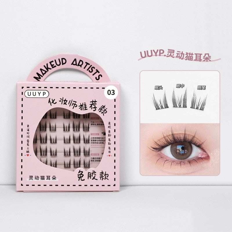 UUYP Glue - free False Eyelashes - T001 3# Agile Cat Ears