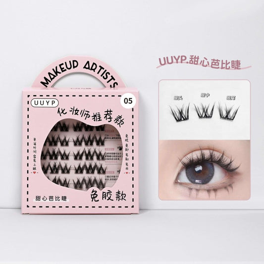 UUYP Glue - free False Eyelashes - T001 5# Sweetheart Barbie Eyelashes