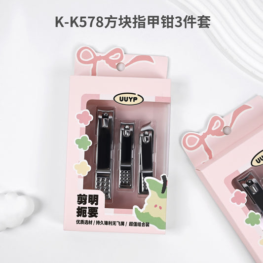 K-K578 Square Nail Clipper 3-Piece Set