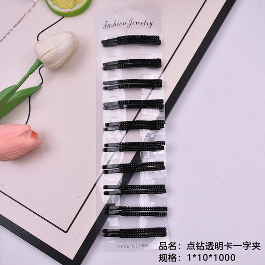 Dot diamond transparent card hairpin MWXJ