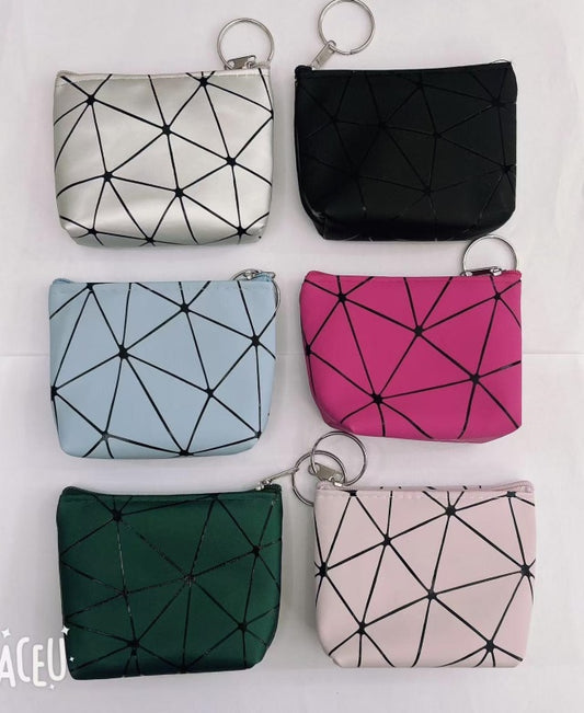 Geometric line coin purse
