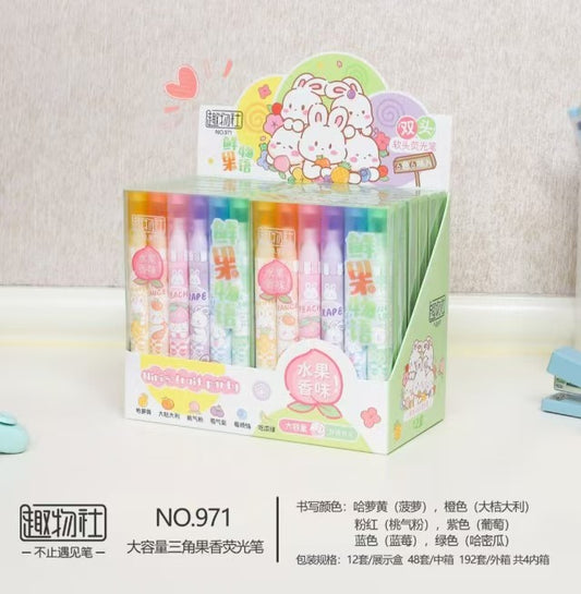 971-6 Triangle Fruit Scented Fluorescent Pen
