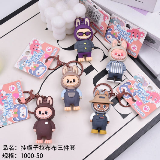 Hat - hanging Labubu three - piece set 