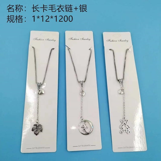 Long cardigan sweater chain + silver