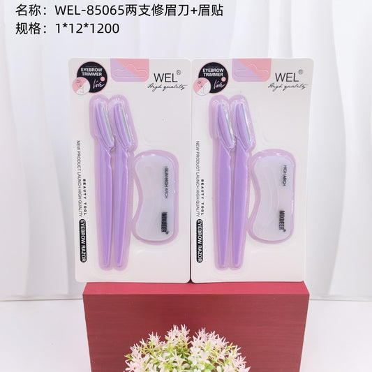 WEL-85065 Two eyebrow razors + eyebrow stickers