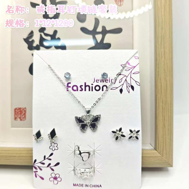 Ring, earring and necklace set