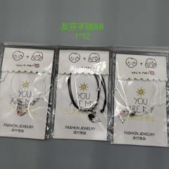 Flower Card Leather Cord Bracelets, Mixed Styles