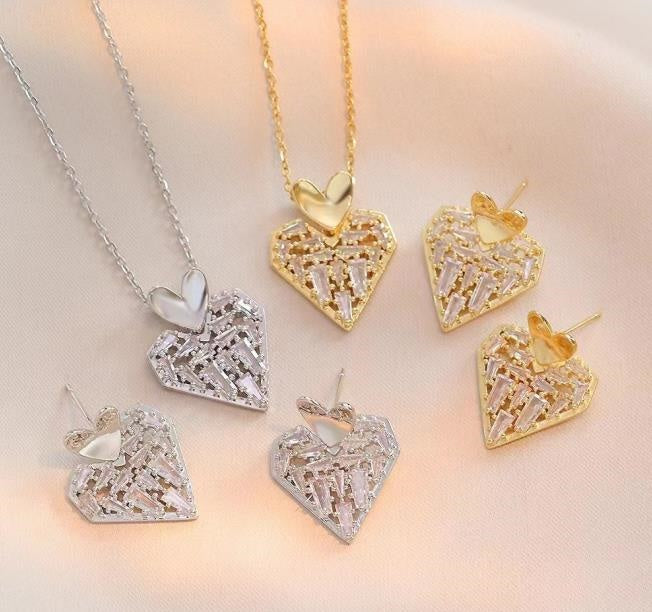 Multifaceted Pendant Heart Necklace