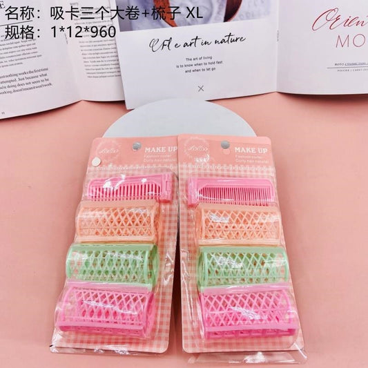 Three large rolls of suction cards + a comb