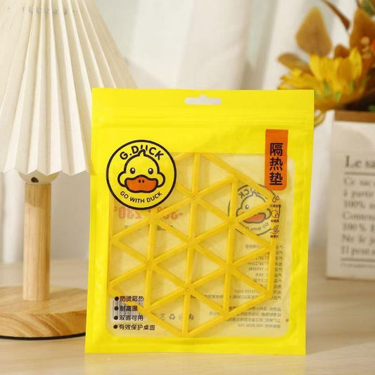 Small yellow duck 951 geometric heat insulation pad