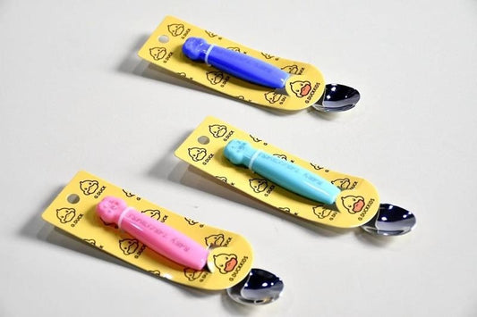 Small yellow duck T04 small feet children spoon